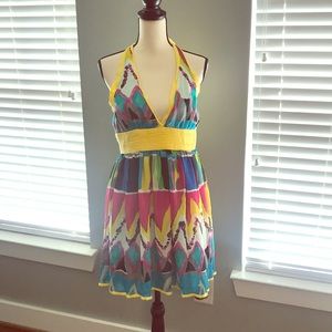 Multi color halter sundress